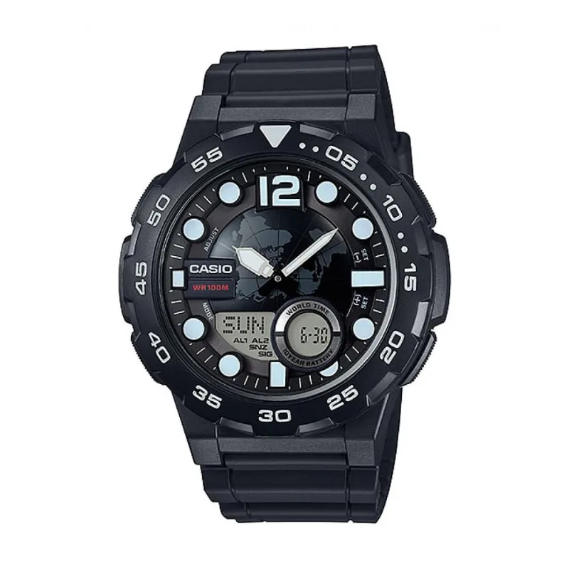 Reloj Casio Aeq_100w_1av Negro Hombre
