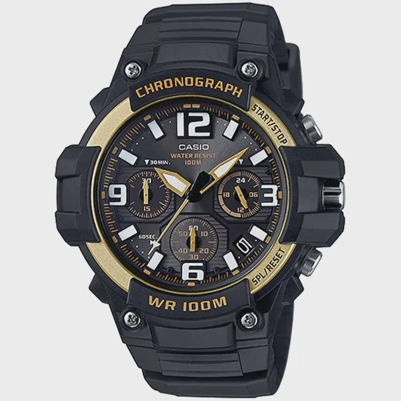 Relógio casio masculino preto cronógrafo MCW-100H-9A2VDF