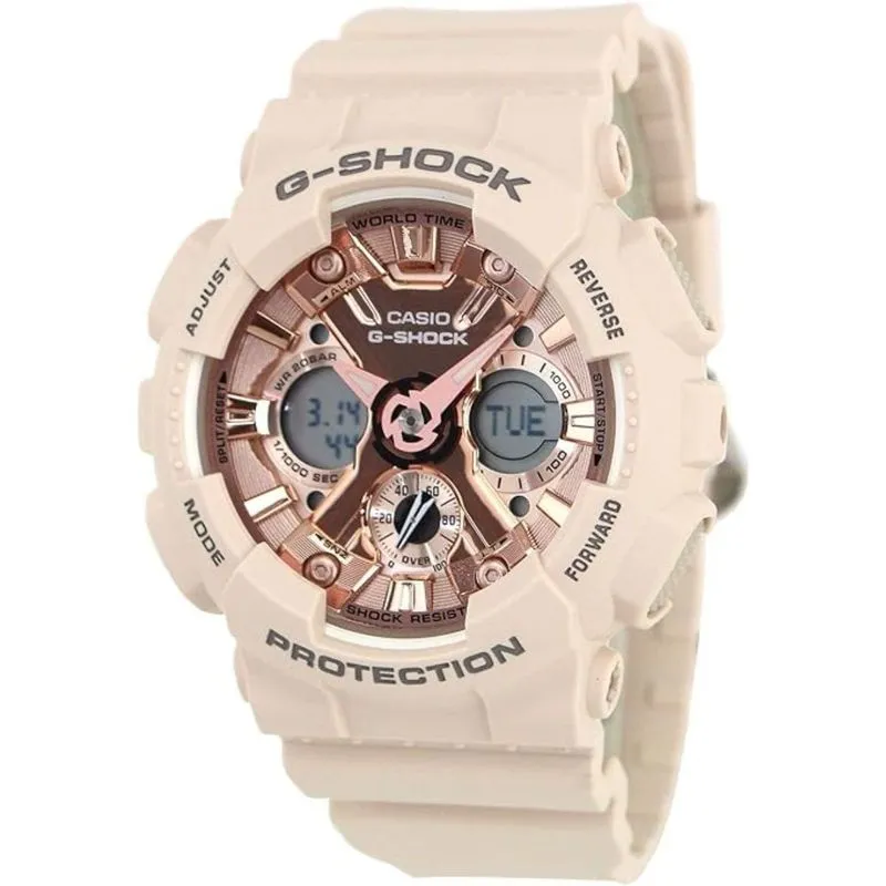 Relógio Casio G-shock Gma-s120mf-4adr Correia Rosa-claro
