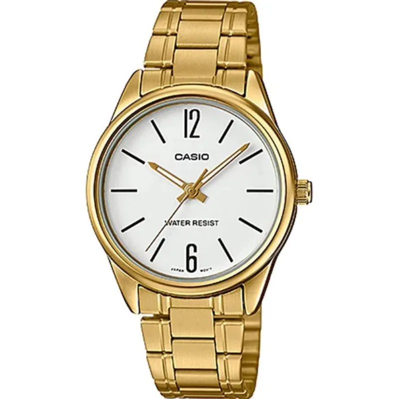 Relógio Casio Feminino Ref: Ltp-V005g-7budf Clássico Dourado