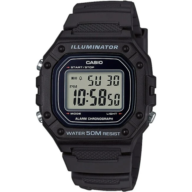 Casio W-218H-1AVEF sat, crni