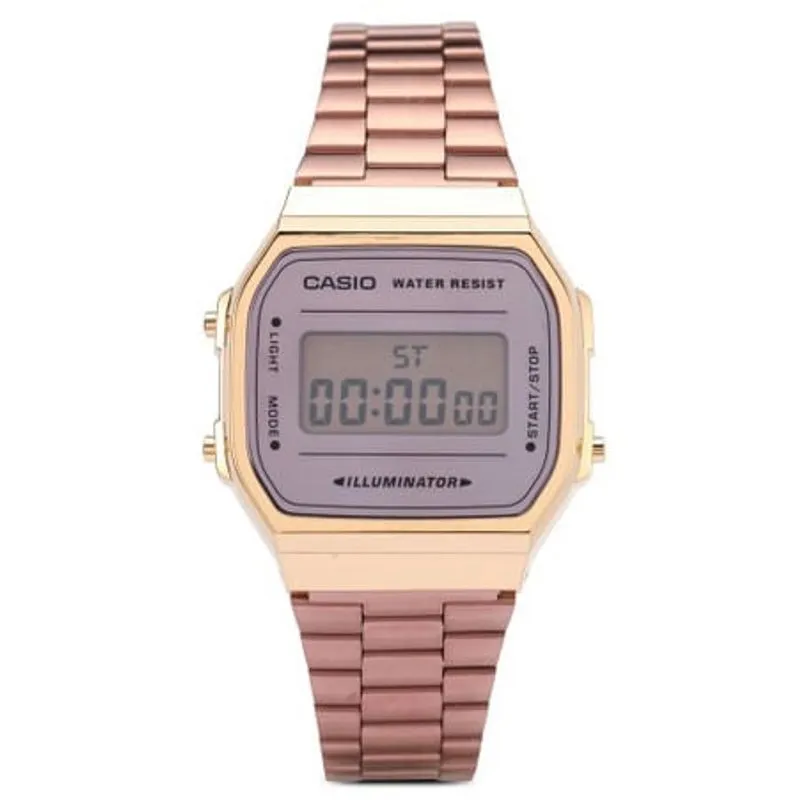 Relógio casio vintage feminino rosê/dourado A168WECM-5DF