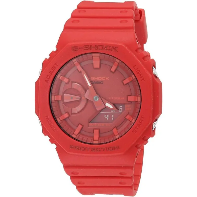 Relógio Casio Masculino Ref:Ga-2100-4adr G-Shock Anadigi Red