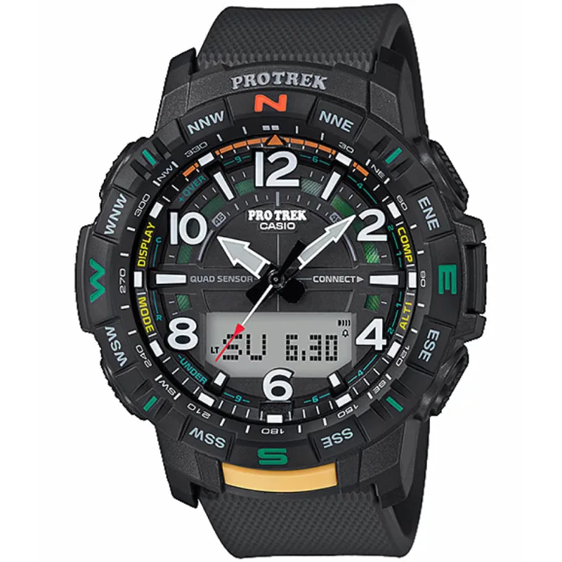 Reloj Casio Pro Trek PRT-B50-1 Quad Sensor Bluetooth Brújula Barómetro Altímetro Termómetro