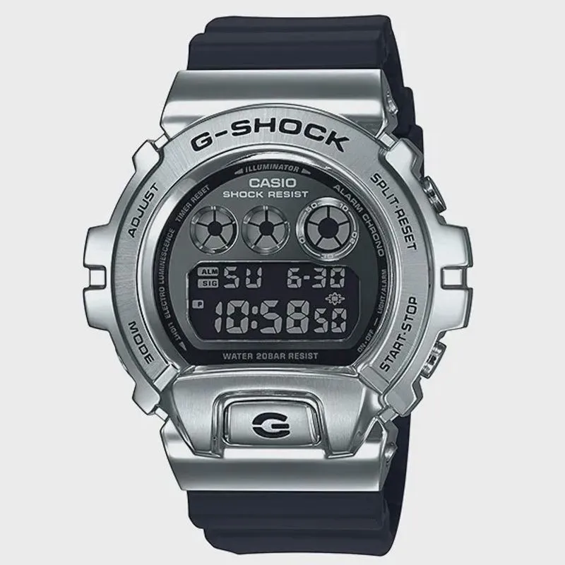 Relógio casio g-shock masculino aço prata GM-6900-1DR