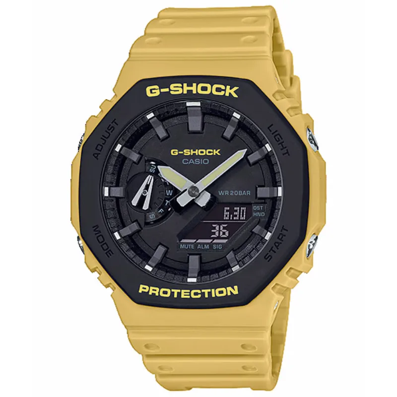Reloj Casio G-Shock Carbon Core GA2110SU-9A Digital Analógico Luz Led Resina Amarillo
