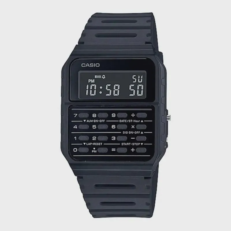 Relógio casio unissex digital silicone preto CA-53WF-1BDF