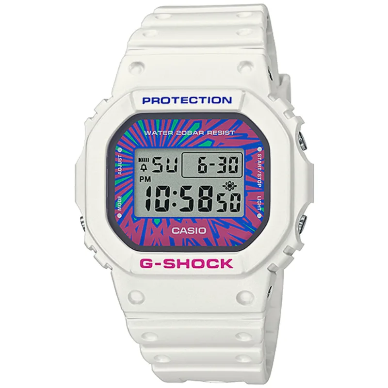 Reloj Casio G-Shock DW5600DN-7 Hombre Digital Luz De Fondo Resina Blanco