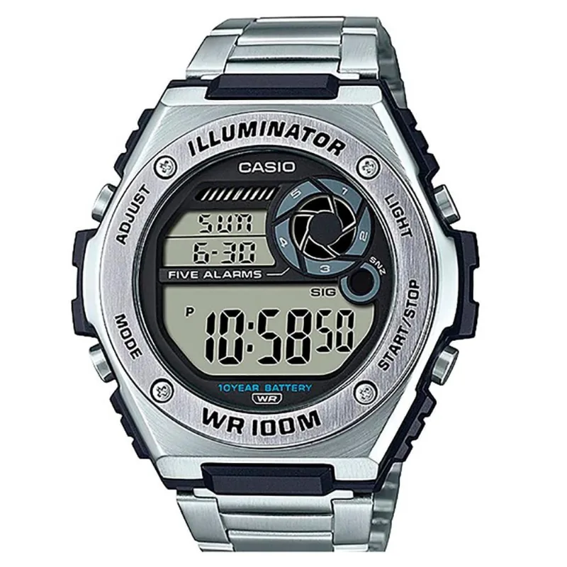 Relógio Unissex Digital Casio MWD-100HD-1AVDF Prata