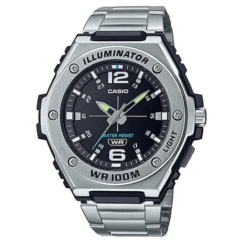 Relógio casio masculino prata metal MWA-100HD-1AVDF