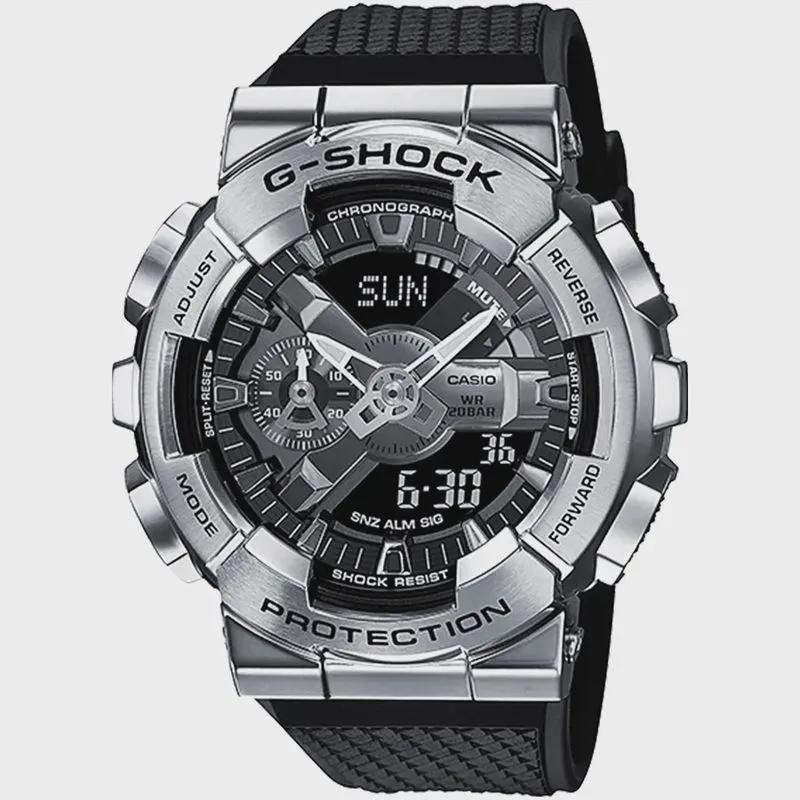 Relógio casio g-shock masculino metal prata GM-110-1ADR