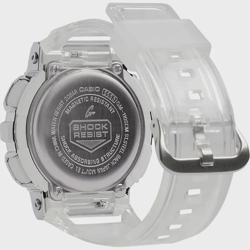 Relógio casio g-shock masculino anadigi prata GM-110SCM-1ADR