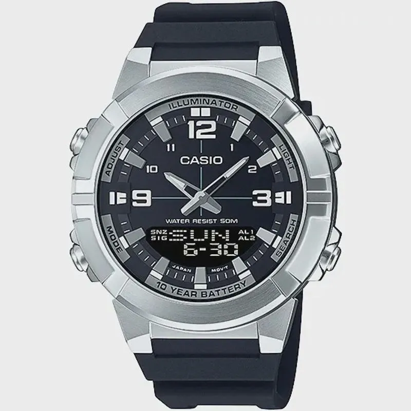 Relógio casio Illuminator masculino aço AMW-870-1AVDF
