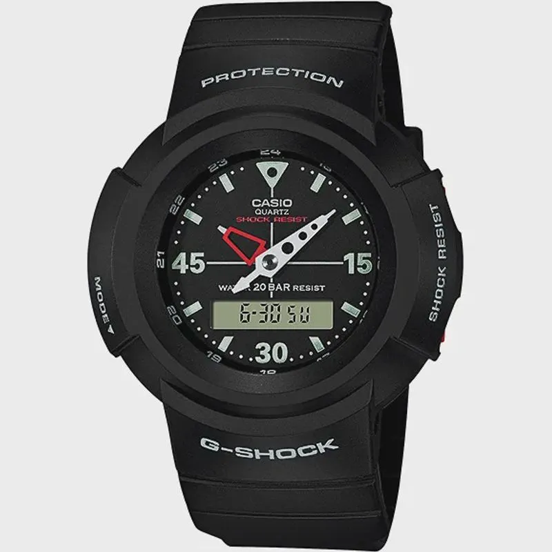 Relógio casio g-shock masculino anadigi preto AW-500E-1EDR