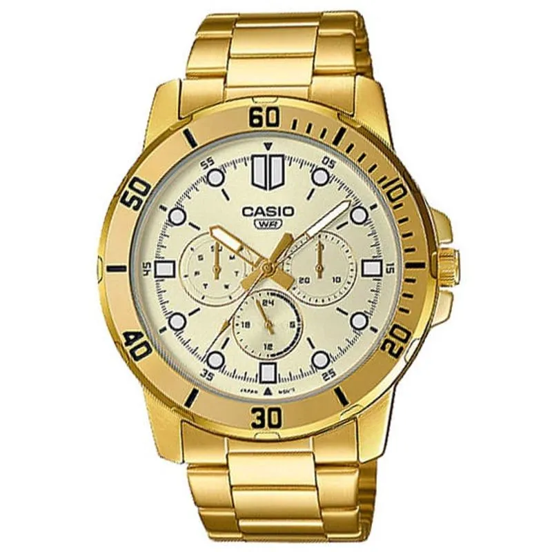 Relógio casio masculino dourado amarelo MTP-VD300G-9EUDF