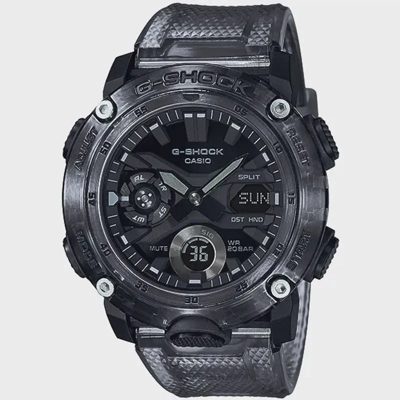 Relógio casio g-shock masculino translúcido GA-2000SKE-8ADR