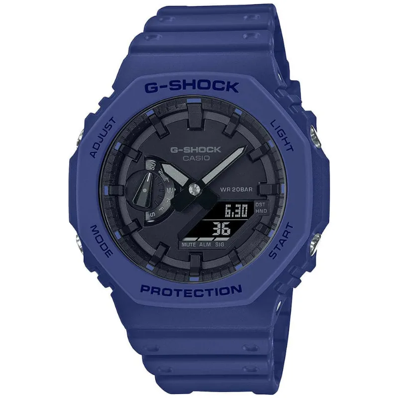 Reloj Casio G-Shock Carbon Core GA2100-2A Digital Análogo Luz Led Acuático Resina Azul