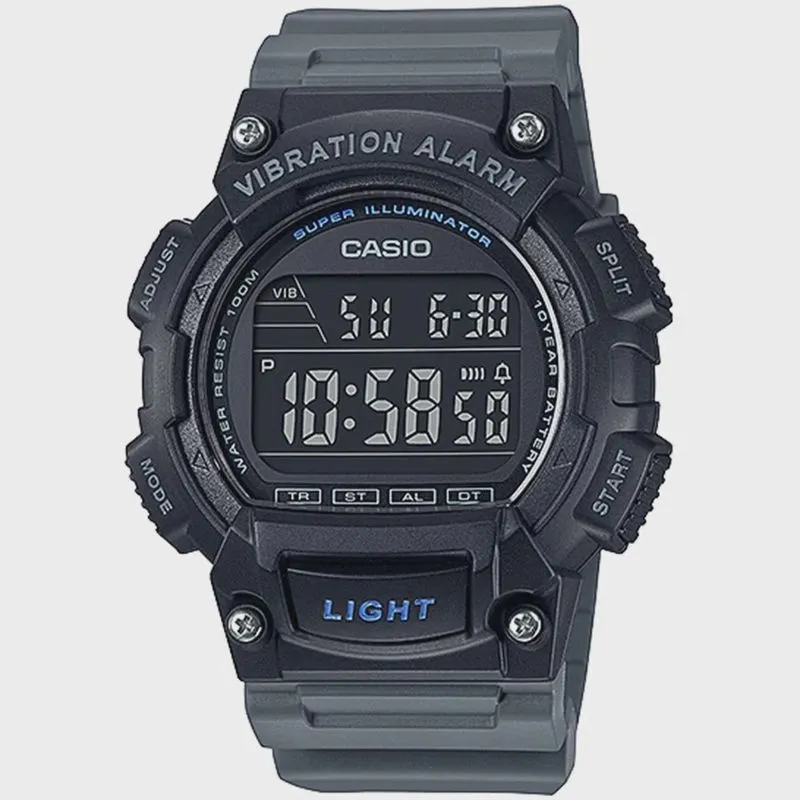 Relógio casio Illuminator masculino preto cinza W-736H-8BVDF