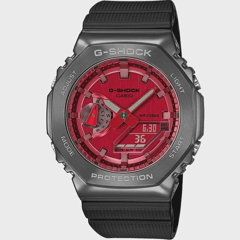 Relógio casio g-shock masculino preto vinho GM-2100B-4ADR
