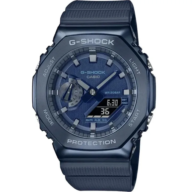 Relógio Casio Masculino Ref: Gm-2100n-2adr G-Shock Anadigi Aço Azul