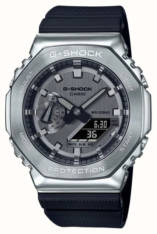 Casio G-Shock Mens Analogue-Digital Watch with Grey Dial and Black Strap GM-2100-1AER