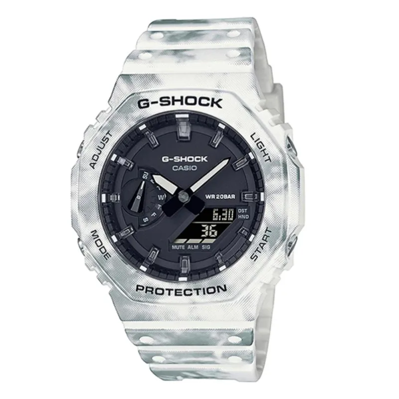 Relógio Casio G-shock Frozen Forest Gae-2100gc-7adr Com Pulseira E Caixa