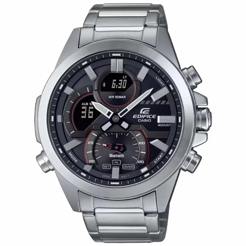 Reloj Casio Edifice ECB-30D-1A Bluetooth Mobile Link Digital Analógico Luz Led Dial Negro