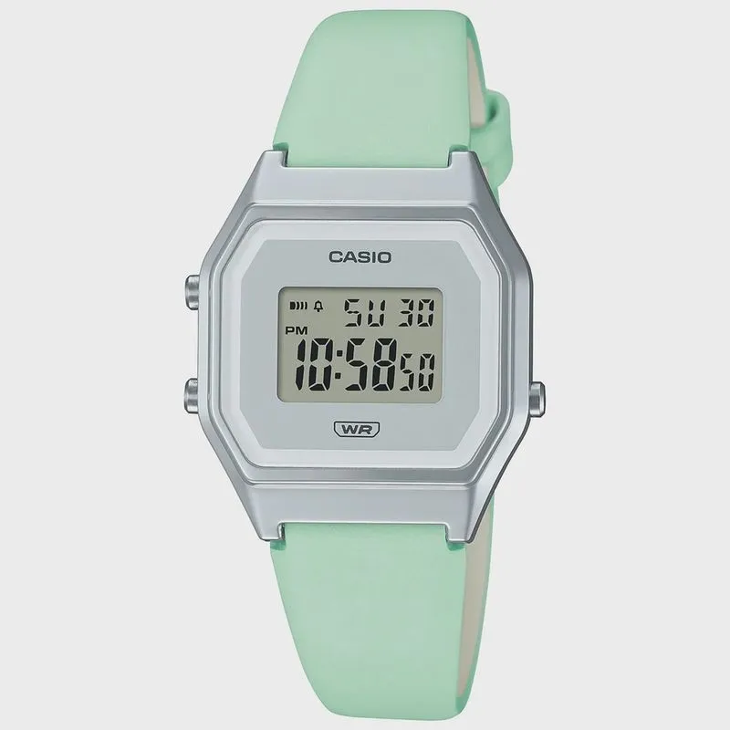 Relógio casio vintage feminino verde LA680WEL-3DF