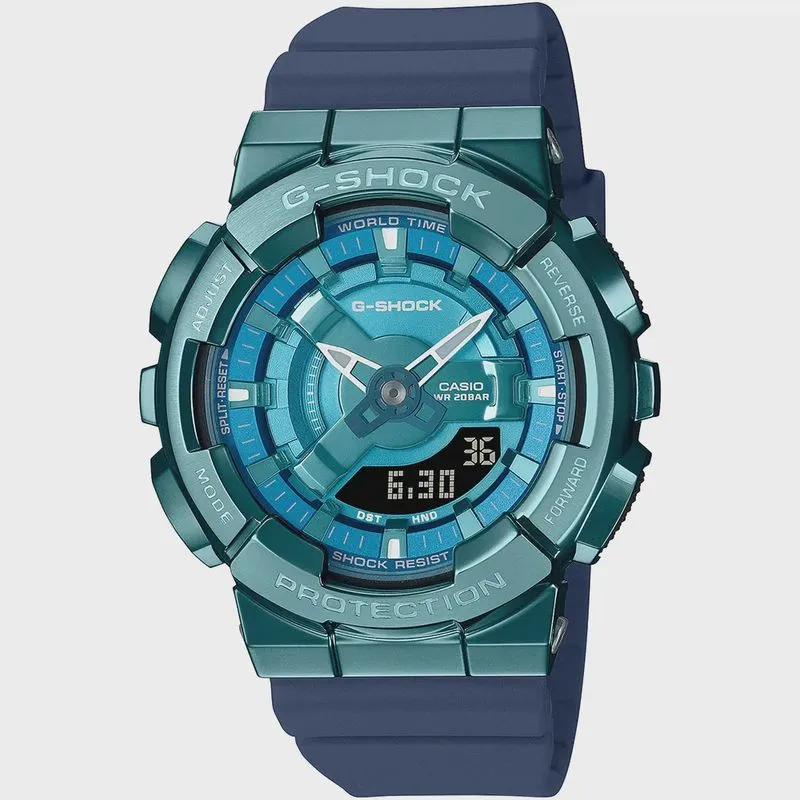 Relógio casio g-shock feminino anadigi azul GM-S110LB-2ADR