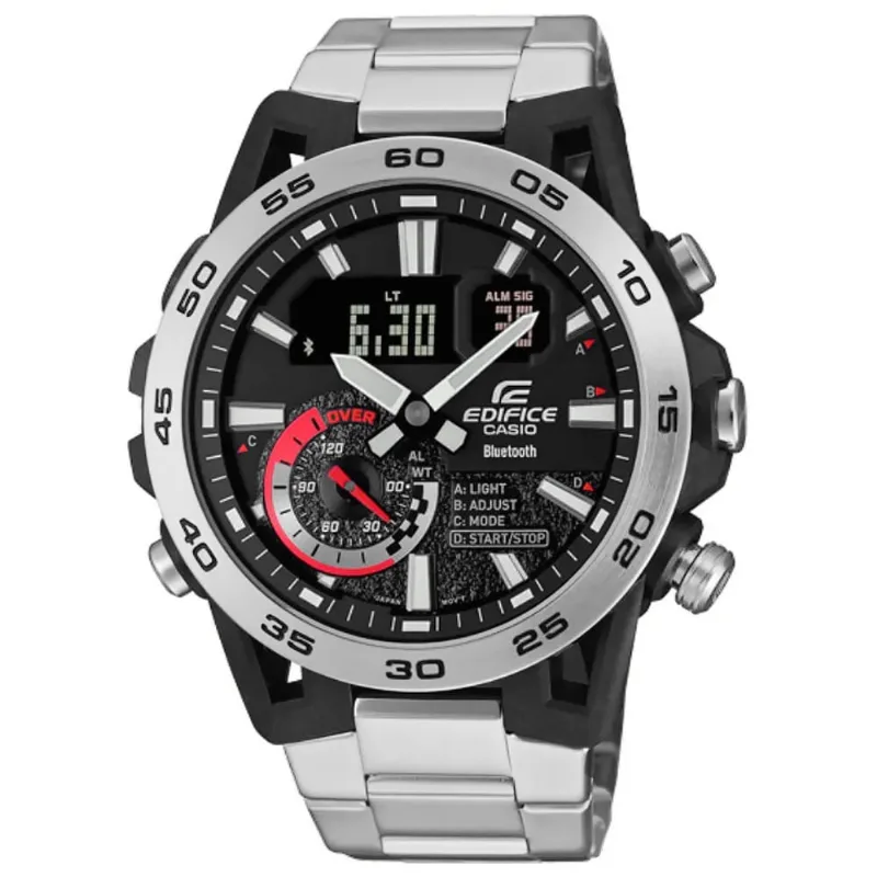 Reloj Casio Edifice Carbono ECB-40D-1A Bluetooth Digital Analógico Luz Led