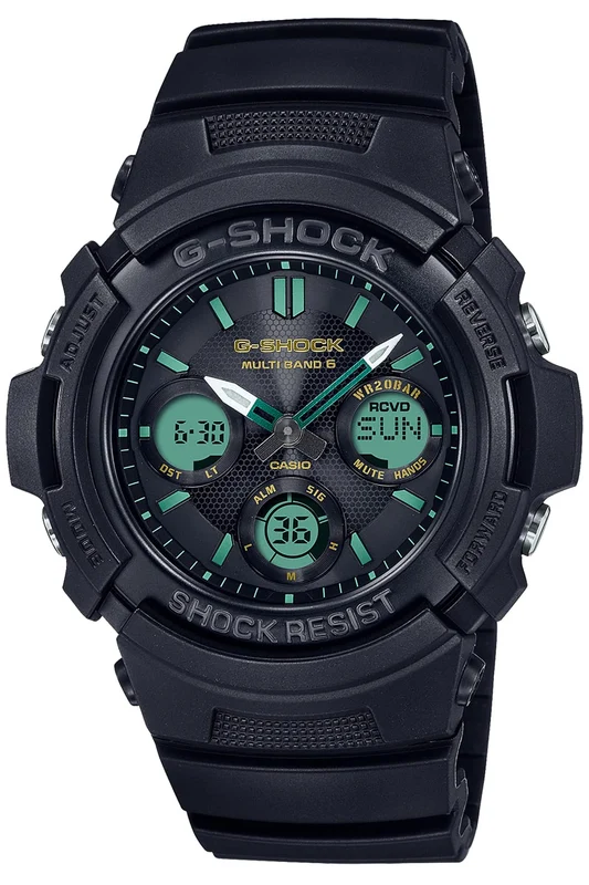 CASIO G-Shock AWG-M100RC-1AJF TEAL AND BROWN Solar Radio Men Watch Day/Date NEW