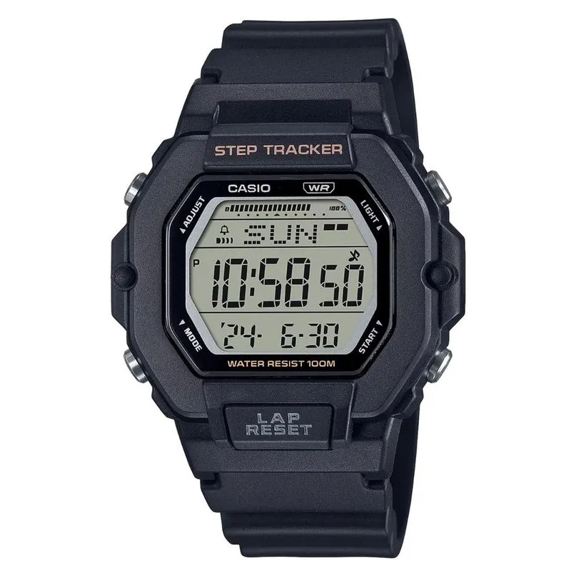 Relógio de Pulso Casio Esportivo Crônometro Prova Dágua 100 Metros Quartz Feminino Digital Preto LWS-2200H-1AVDF