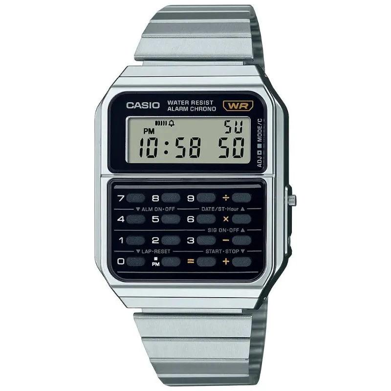 Relógio Casio Masculino Calculadora Prateado