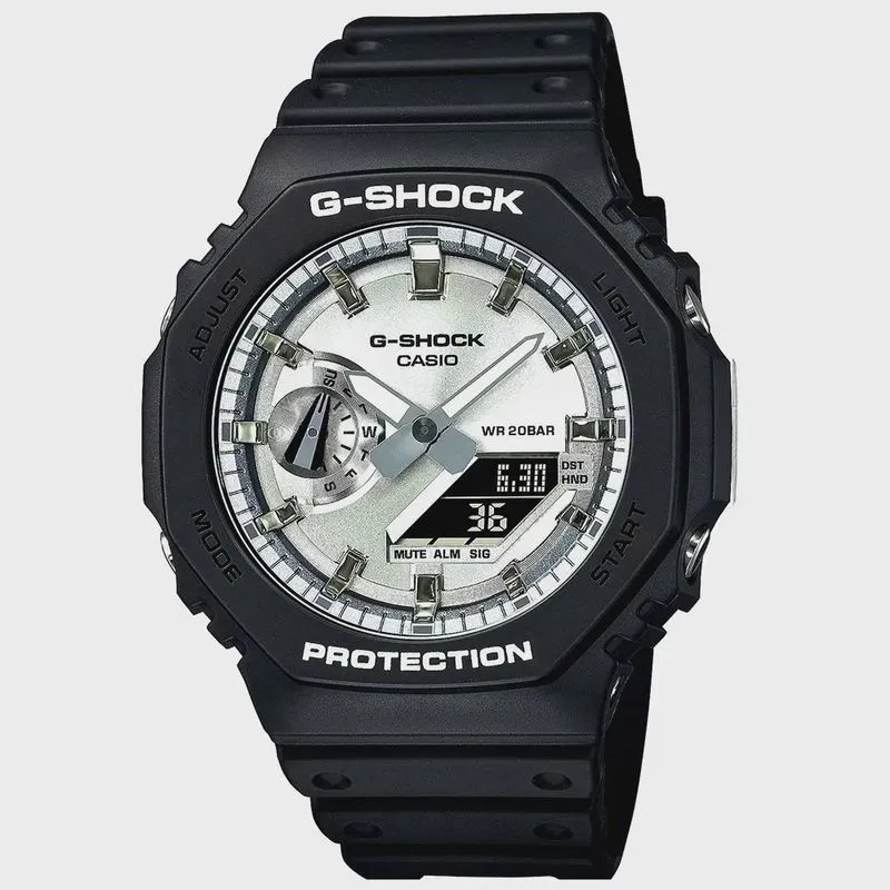 Relógio g-shock anadigi preto masculino GA-2100SB-1ADR