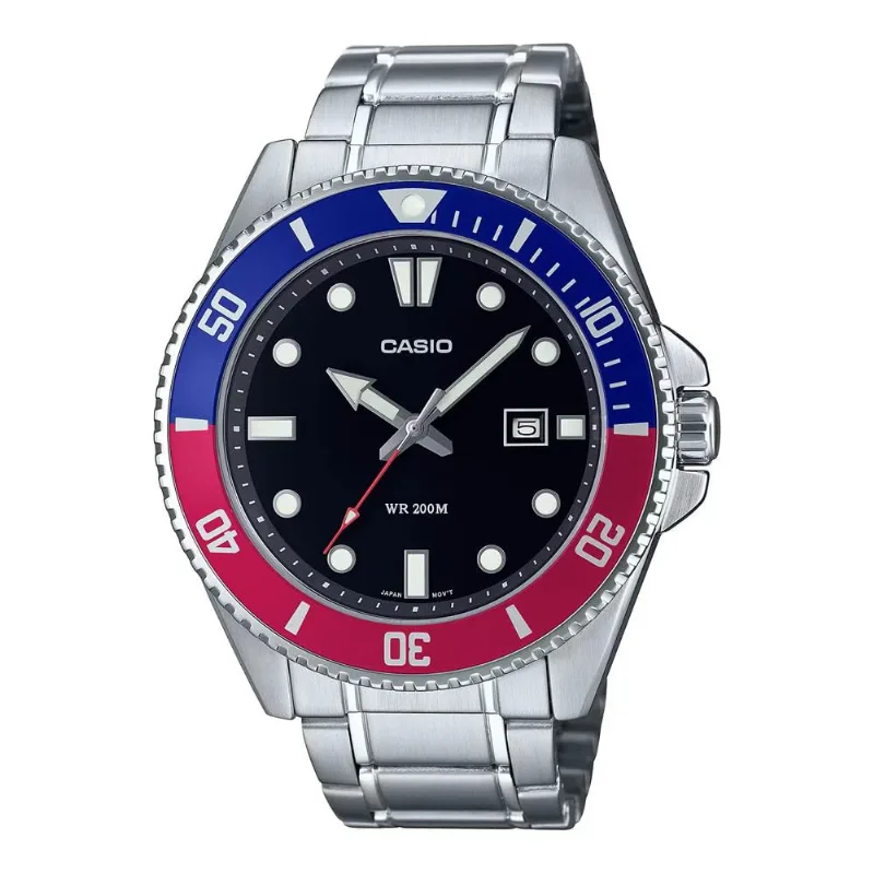 Relógio Casio Masculino Duro Diver Prateado