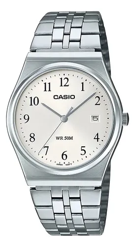 Relogio Casio Feminino Analogico Prateado Mtp-b145d-7bvdf Prateado Prateado Prateado Branco