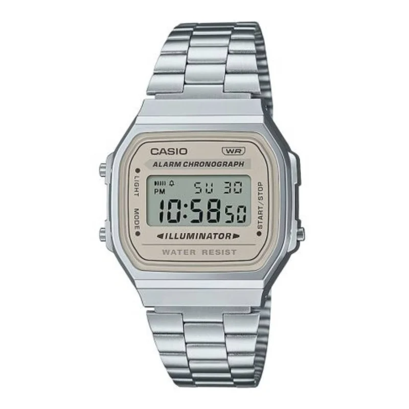 Casio - Vintage m. beige urskive, 36 mm - A168WA-8AYES