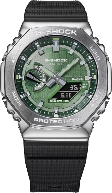 Casio G-Shock Mens Analogue-Digital Watch with Green Dial and Black Strap GBM-2100A-1A3ER