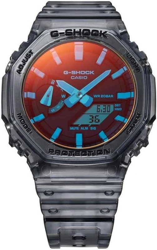 Casio G-Shock Mens Analogue-Digital Watch with Grey Jelly Strap GA-2100TLS-8AER