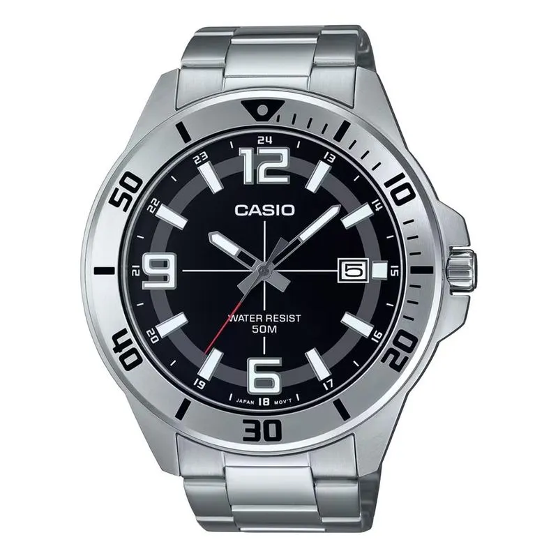 Relógio Casio Collect MTC-100D-1BVDF Prata cinza