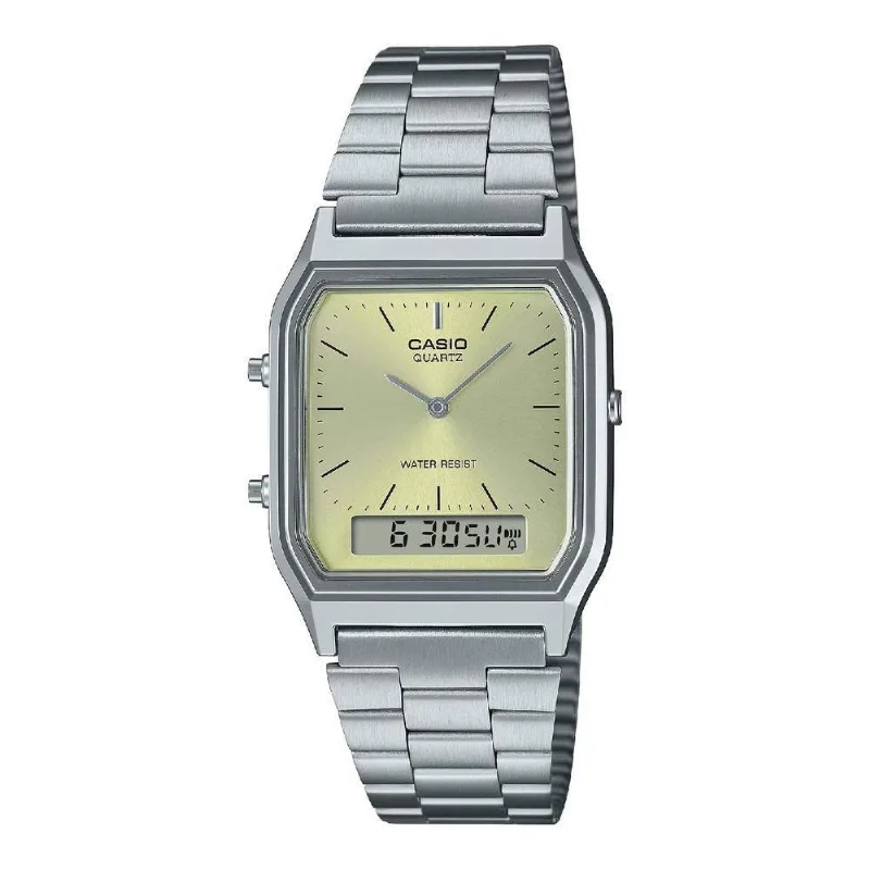 Relógio Casio Vintage Aq-230a-9amqydf Prata