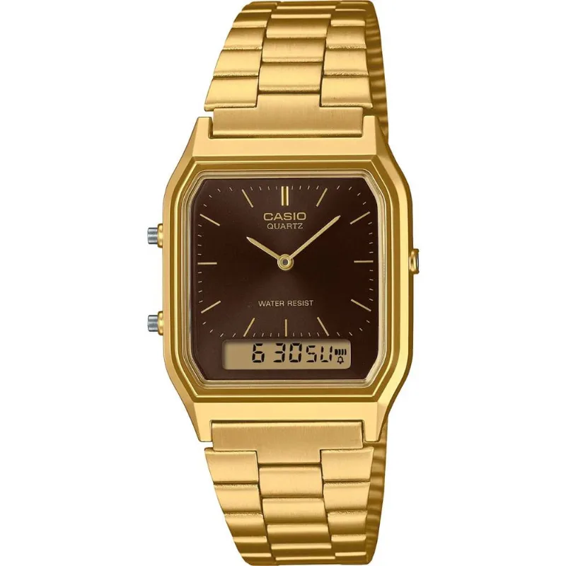 Relógio Casio Masculino Ref: Aq-230ga-5amqy Anadigi Dourado