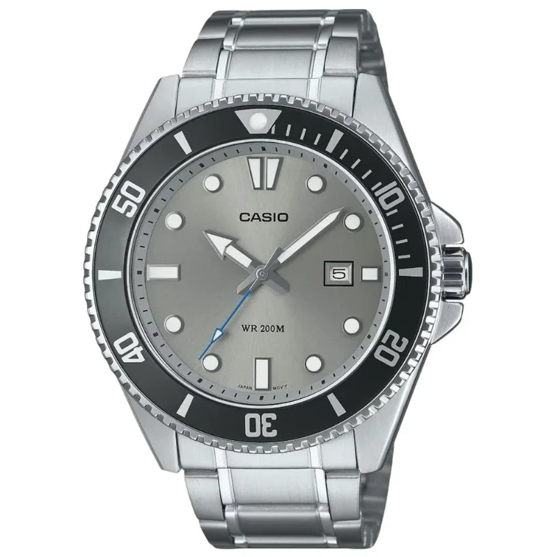 Relógio Casio Masculino Duro Diver Prateado