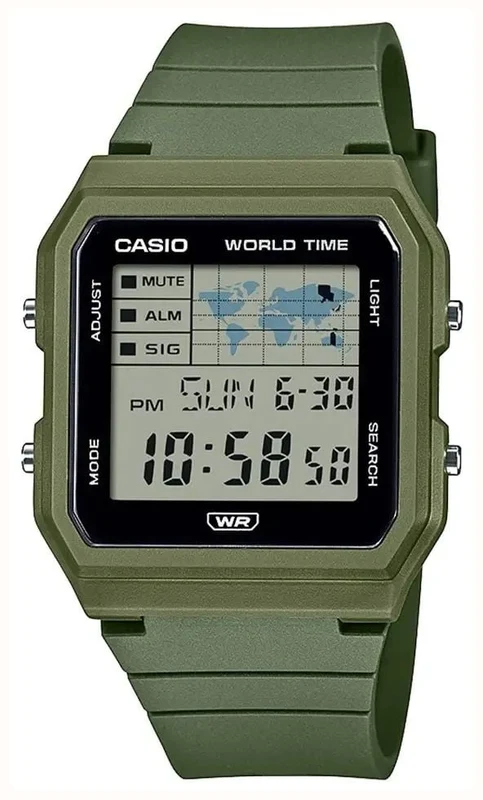 Casio Unisex Digital Watch with LED Dial and Green Strap LF-30W-3AEF