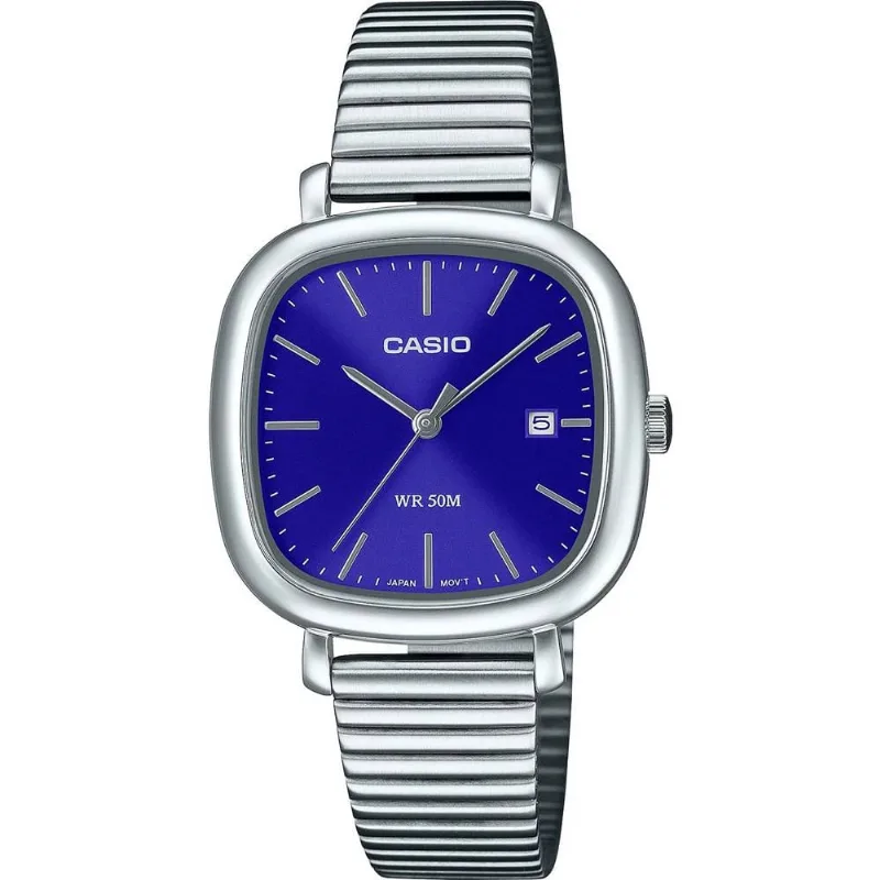 Relógio Casio Feminino Retangular Aço Prateado