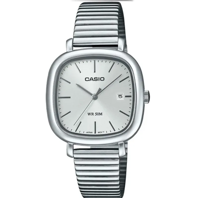 Relógio Casio Feminino Ref: Ltp-B166d-7avdf Retangular Aço Prateado