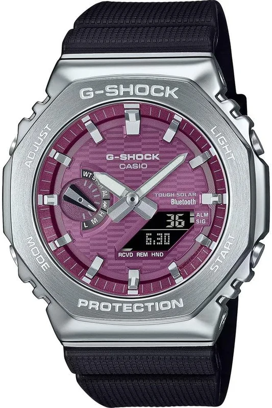 Casio G-Shock Mens Analogue-Digital Watch with Pink Dial and Black Strap GBM-2100A-4BER