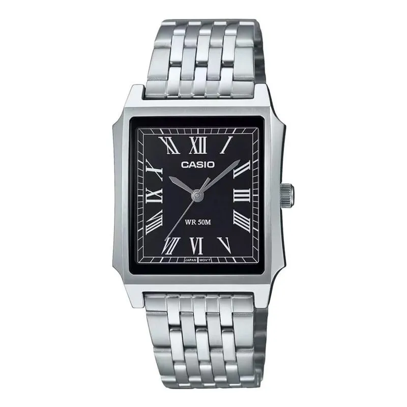 Relógio Casio Masculino Clássico Retangular Prateado