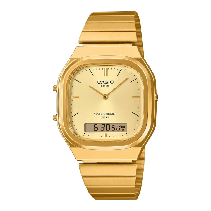 Casio - Vintage Basic m. guld urskive, 35 mm - AQ-240EG-9AEF