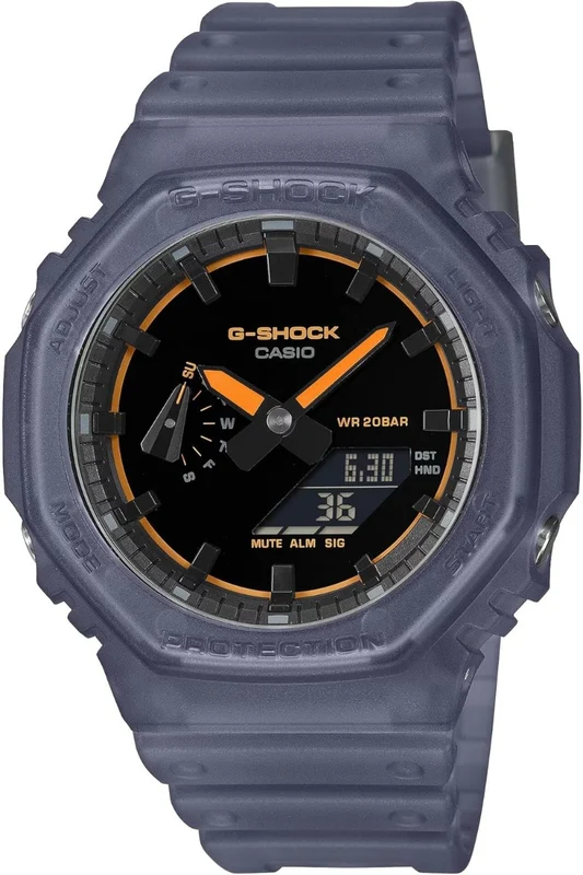 Casio G-Shock Mens Analogue-Digital Watch with Black Dial and Blue Strap GA-2100K-2AER